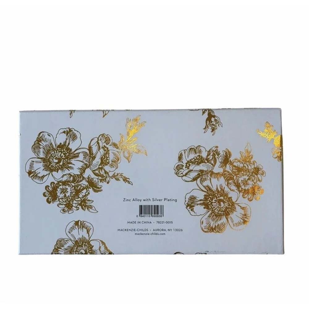 NEW MacKenzie-Childs Courtly Check Silver Plated Frames Set of 2 in Gift Box